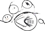 Burly Extended Sportster ABS Handlebar Cable & Hose Kit For Harley Davidson XL 1200 C 35.5cm (14") - Black