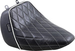 LE Pera Bare Bones Solo Seat For Harley Davidson FLFB 1750 ABS 2018-2020 Diamond Stitch/White Piping - Black/White