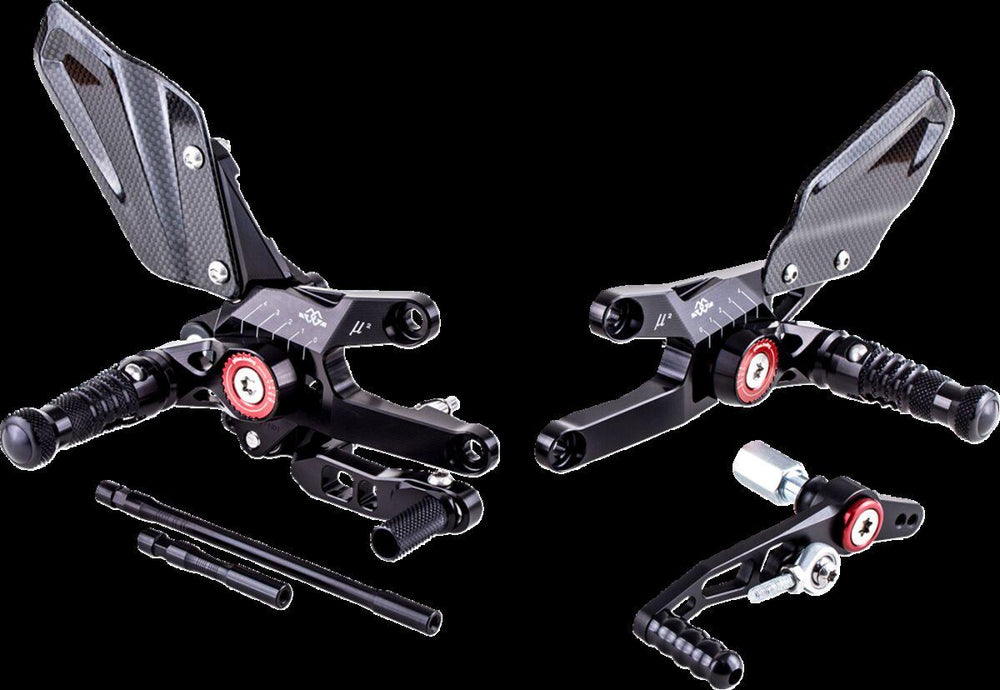Gilles MUE2 Rearset For Honda CBR 1000 RR 2017-2019 - Black/Red