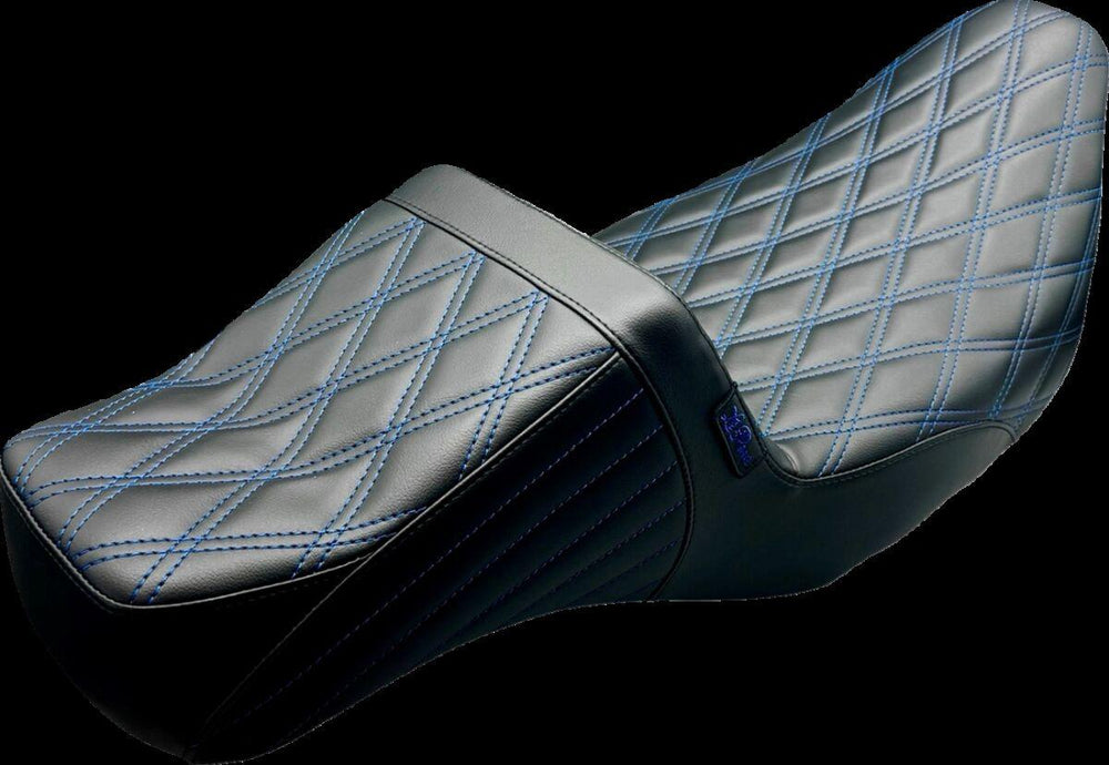 LE Pera Tailwhip Daddy Long Legs Seat For Harley Davidson FLH 1868 ABS 2021 Double Diamond - Black/Blue