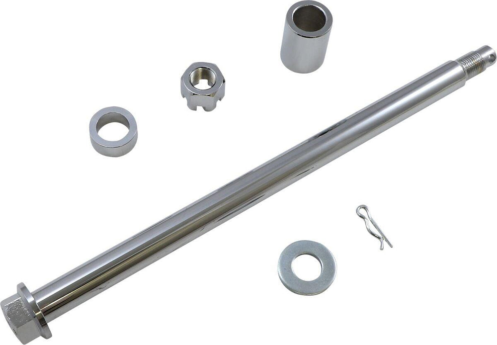 Drag Specialties Rear Axle Kit For Harley Davidson FLHR 1450 2000-2001 - Chrome Silver