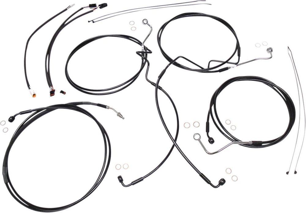 Magnum Shielding XR Handlebar Cable Install Kit For Harley Davidson FLHTCU 1690 2016 30.5 - 35.5cm (12" - 14") - Black
