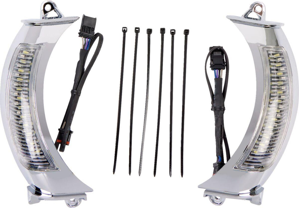 Ciro Fang Headlight Bezels For Harley Davidson FLTRK 1868 ABS 2020-2024 Chrome Clear