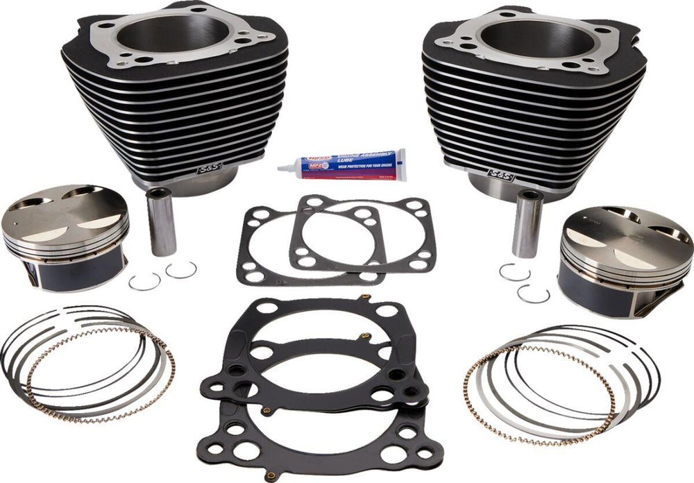 S&S Cycle Big Bore Cylinder Kit For Harley Davidson FLDE 1750 2018-2020 - Black Highlighted Fins