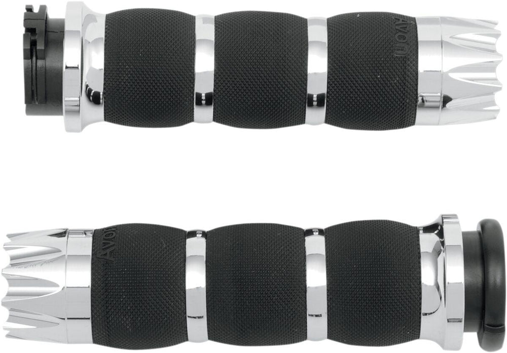 Avon Grips Excalibur Air Cushioned Grips For Harley Davidson FLD 1690 2012-2013 - Black Chrome