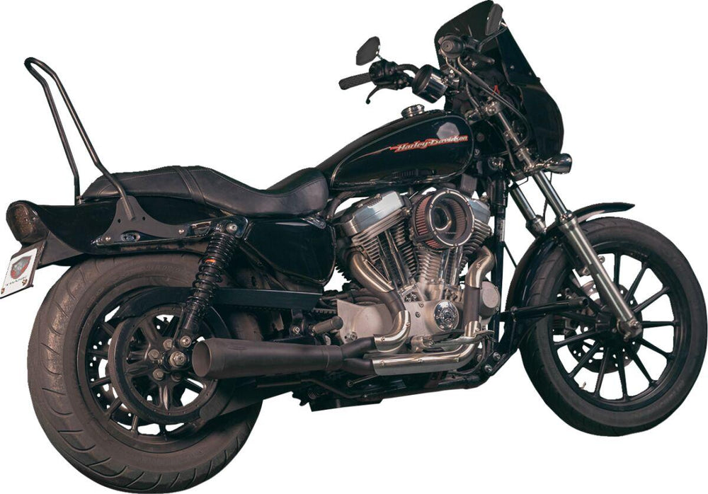 Trask Assault 2:1 Exhaust System For Harley Davidson FLD 1690 2012-2013 - Black/Mild Steel