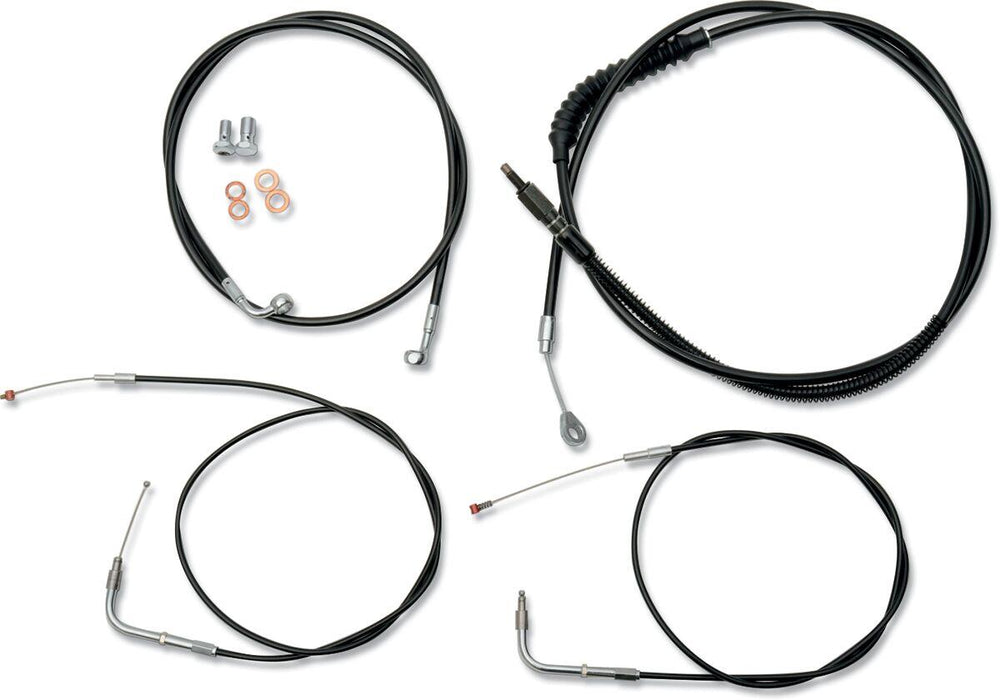 LA Choppers Standard Black Vinyl Handlebar Cable/Brake Hose Kit For Harley Davidson FXST 1450 2000-2006 45.5 cm - 51 cm (18" - 20") - Black