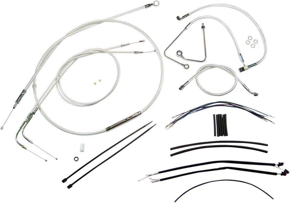 Magnum Shielding Sterling Chromite II Designer Handlebar Cable Install Kit For Harley Davidson FLS 1690 2012-2014 45.5 - 51cm (18" - 20") - Chrome Clear-Coated