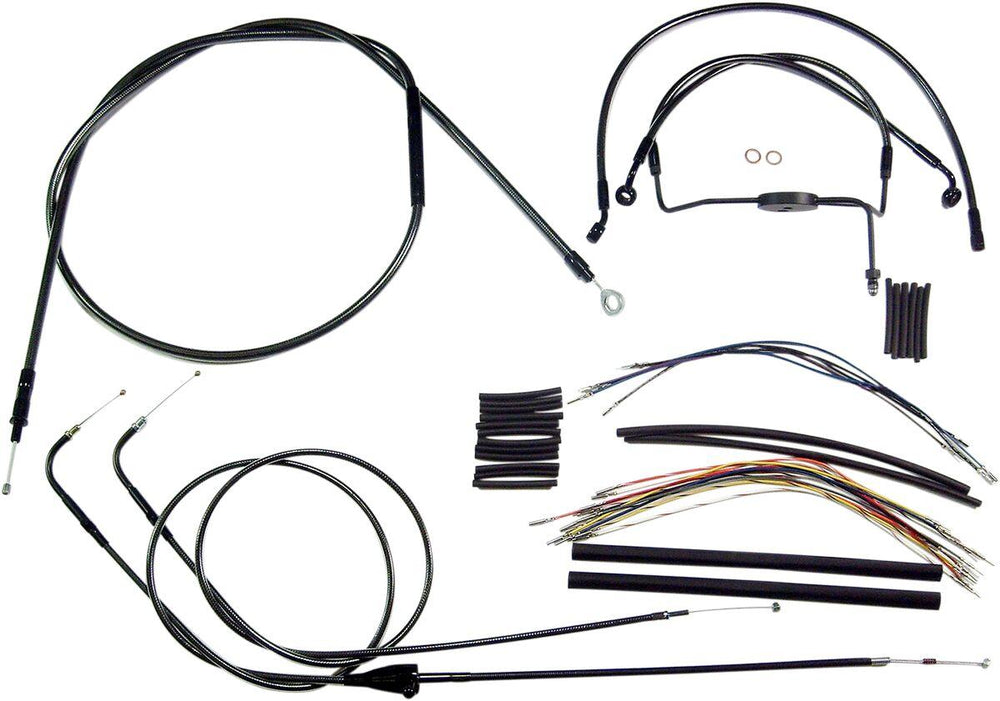 Magnum Shielding  Pearl Designer Handlebar Cable Install Kit For Harley Davidson FLHR 1340 1996-1998 30.5 - 35.5cm (12" - 14") - Black