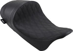 Drag Specialties EZ-On Mount Forward Low Solo Seat For Harley Davidson FLHR 1584 2008-2011 Black Stitching/Double Diamond - Black