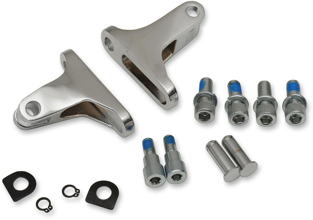 Drag Specialties Short Passenger Footpegs Mount Kit For Harley Davidson FLHR 1340 1994-1998 - Chrome