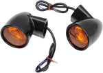 Drag Specialties Bullet-Style Turn Signals For Harley Davidson FLHR 1750 2021-2022 Rear Black Gloss Amber