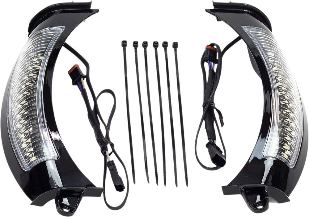 Ciro Fang Headlight Bezels For Harley Davidson FLTRK 1868 ABS 2020-2024 Black Clear