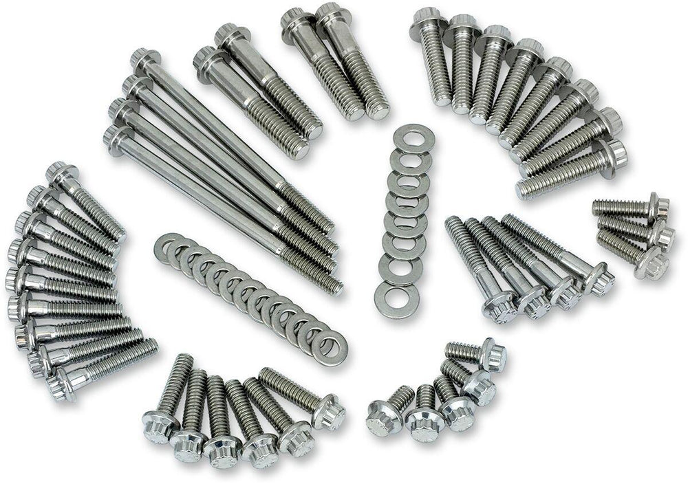 Feuling Parts 12-Point External Primary Transmission Engine Fastener Kit For Harley Davidson FLDE 1750 2018-2020 - Silver
