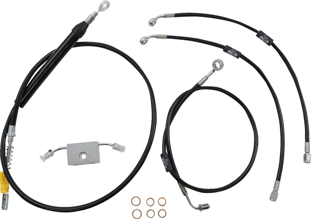 LA Choppers Standard Black Vinyl Handlebar Cable/Brake Hose Kit For Harley Davidson FLDE 1750 ABS 2018-2020 38 cm - 43 cm (15" - 17") - Black