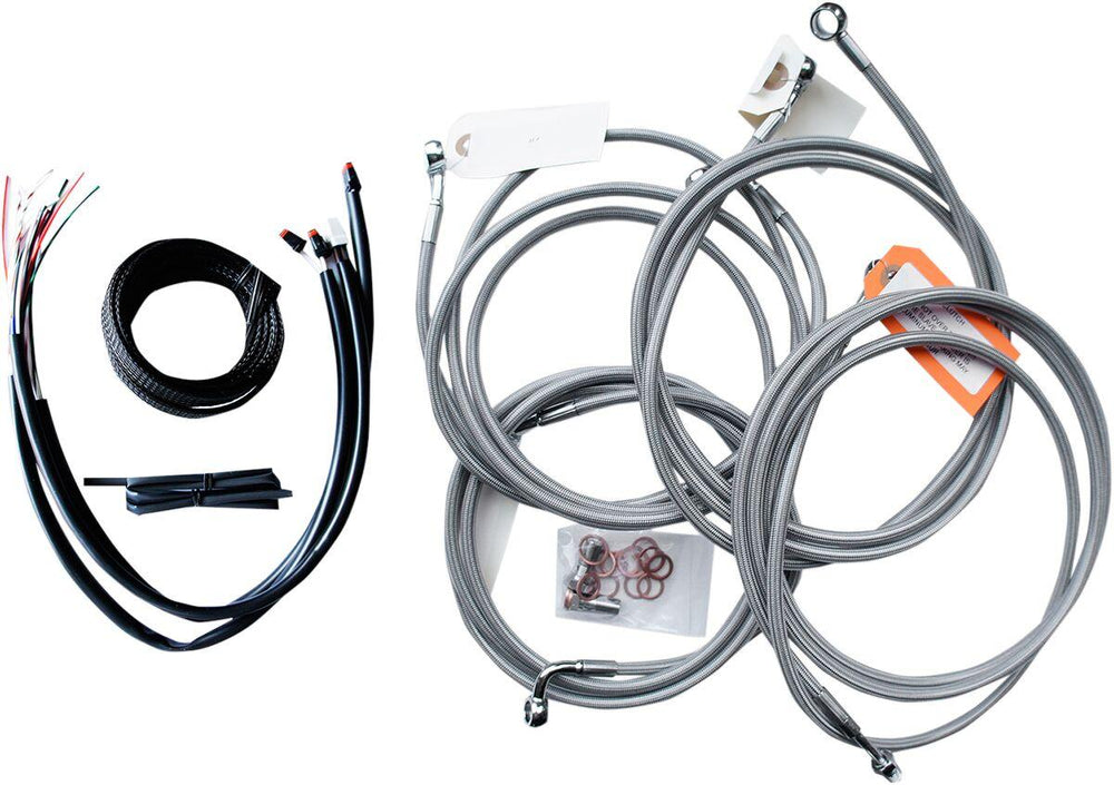 LA Choppers Handlebar Cable/Brake Hose Kit For Harley Davidson FLHTCU 1690 ABS 2016 38 cm - 43 cm (15" - 17") - Clear-Coated