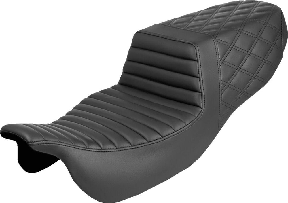 Saddlemen Step Up Tuck-n-Roll /Lattice Stitch Seat For Harley Davidson FLRT 1690 Freewheeler 2015-2016 - Black