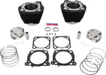S&S Cycle 132" Big Bore Cylinder Kit For Harley Davidson FLDE 1750 ABS 2018-2020 - Non-Highlighted Fins/Wrinkle Black