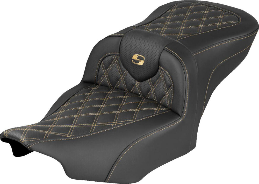Saddlemen Roadsofa Lattice Stitch Seat For Harley Davidson FLHX 1923 ABS 2024-2026 - Black/Gold