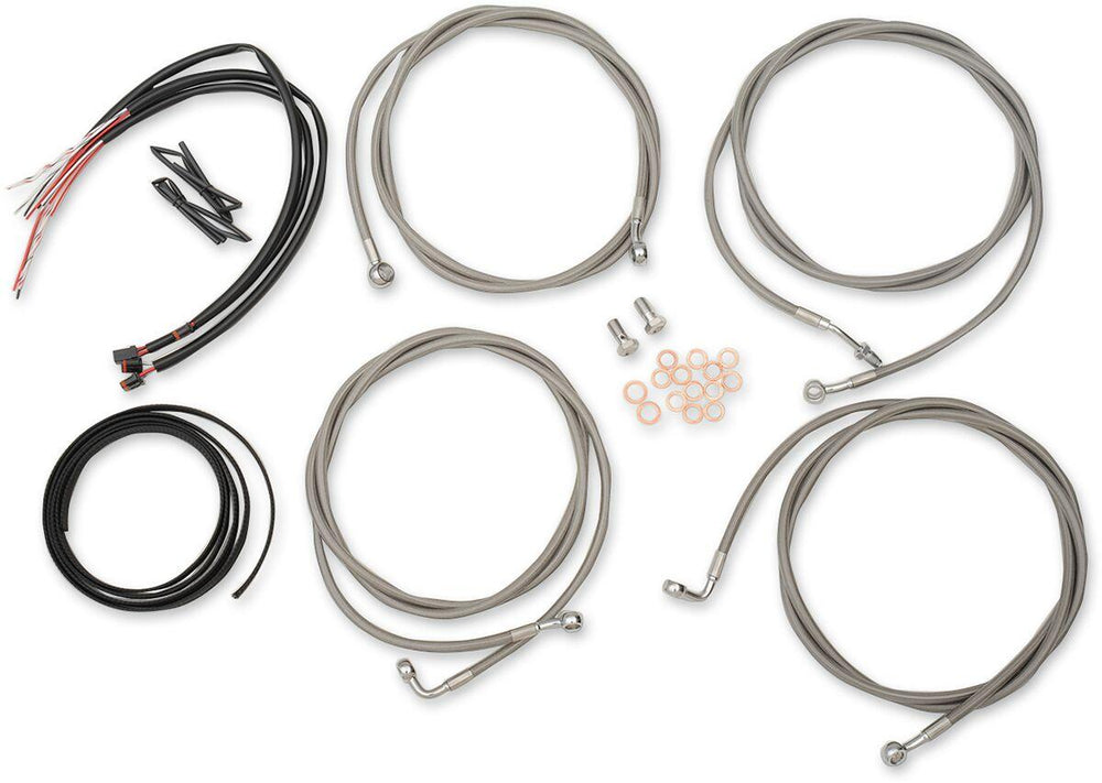 LA Choppers Handlebar Cable/Brake Hose Kit ABS For Harley Davidson FLHR 1750 2017-2019 38 cm - 43 cm (15" - 17") - Clear-Coated