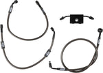 LA Choppers Midnight Braided Brake Hose Kit For Harley Davidson FLDE 1750 ABS 2018-2020 Standard - Black/Midnight