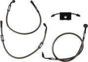 LA Choppers Midnight Braided Brake Hose Kit For Harley Davidson FLDE 1750 ABS 2018-2020 Standard - Black/Midnight