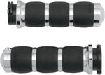 Avon Grips 3-Ring Velvet Air Grips For Harley Davidson FLD 1690 2012-2013 - Black Chrome