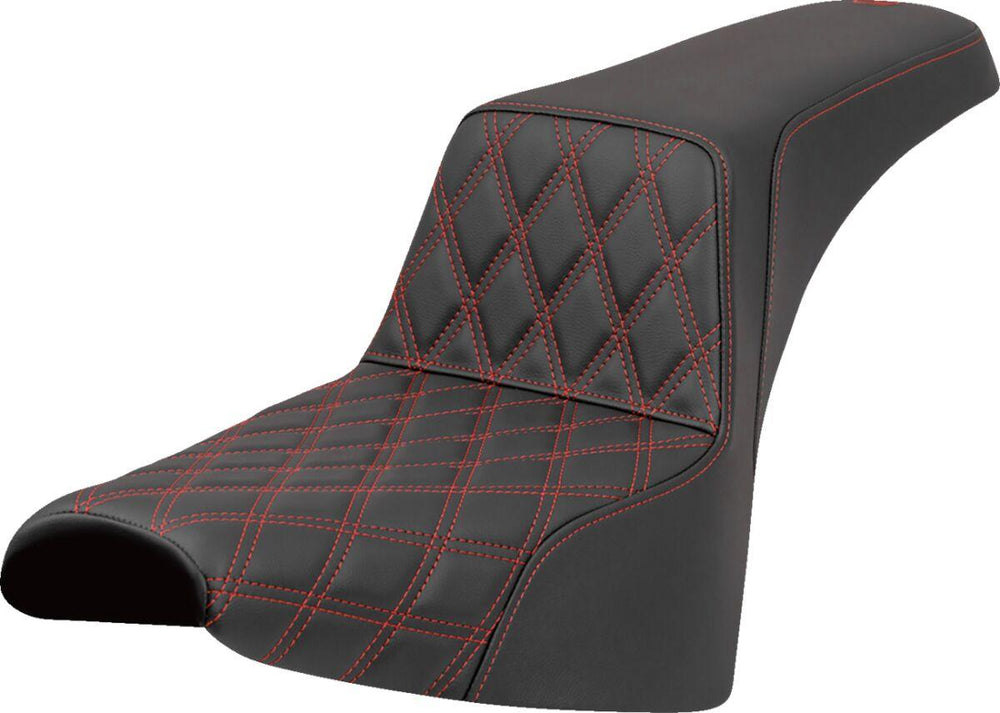 Saddlemen Lattice Stitch Step Up Seat For Harley Davidson FLDE 1750 ABS 2018-2020 - Black/Red
