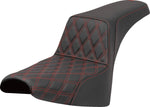 Saddlemen Lattice Stitch Step Up Seat For Harley Davidson FLDE 1750 ABS 2018-2020 - Black/Red