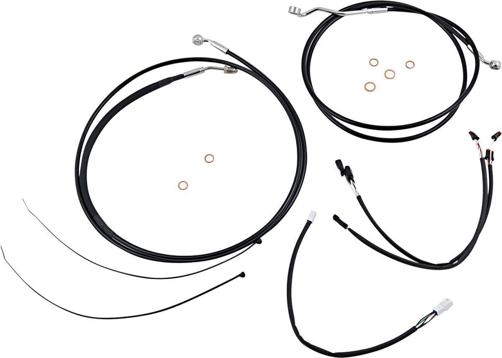 Magnum Shielding XR Handlebar Cable Install Kit For Harley Davidson FLRT 1868 2021-2024 38 - 43cm (15" - 17") - Black/Chrome
