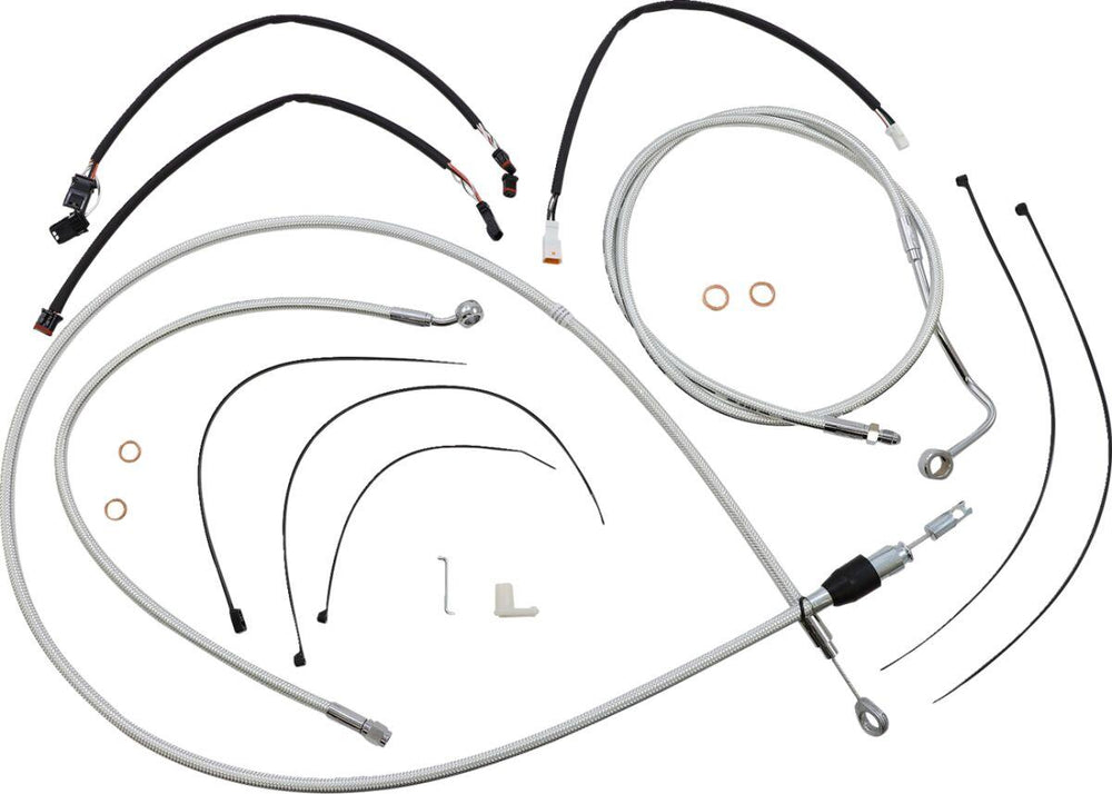 Magnum Shielding Sterling Chromite II Designer Handlebar Cable Install Kit For Harley Davidson FLTRK 1868 2021-2024 30.5 - 35.5cm (12" - 14") - Chrome Clear-Coated