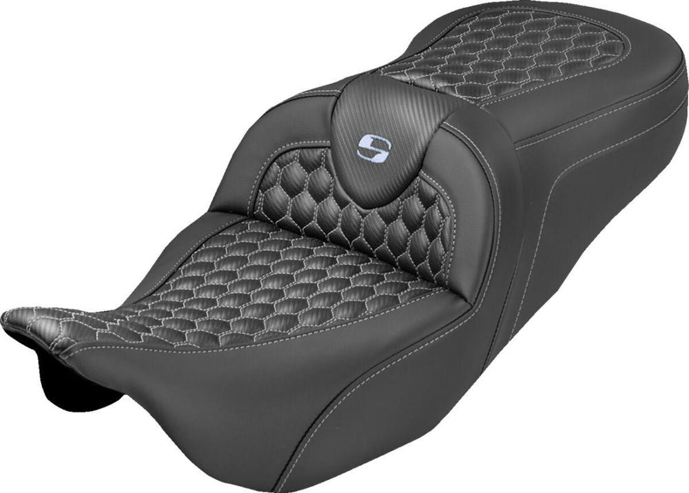 Saddlemen Extended Reach RoadSofa Seat For Harley Davidson FLH 1868 ABS 2021 - Black/Silver