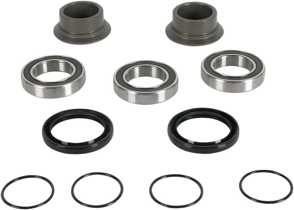 Pivot Works Watertight Wheel Collar & Bearing Kits For Kawasaki KX125 2003-2005 Rear - Black Silver