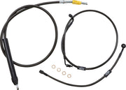LA Choppers Standard Midnight Braided Quick Connect Handlebar Cable/Brake Hose Kit For Harley Davidson FLDE 1750 ABS 2018-2020 45.5 cm - 51 cm (18" - 20") - Black/Clear-Coated