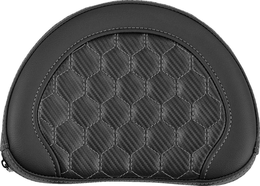 Saddlemen Half-Moon Contour Cruiser Motorcycle Seat Sissy Bar Pad - Honeycomb Black/Grey
