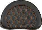 Saddlemen Contoured Cruiser Motorcycle Seat Sissy Bar Pad Orange Stitching - Black/Orange