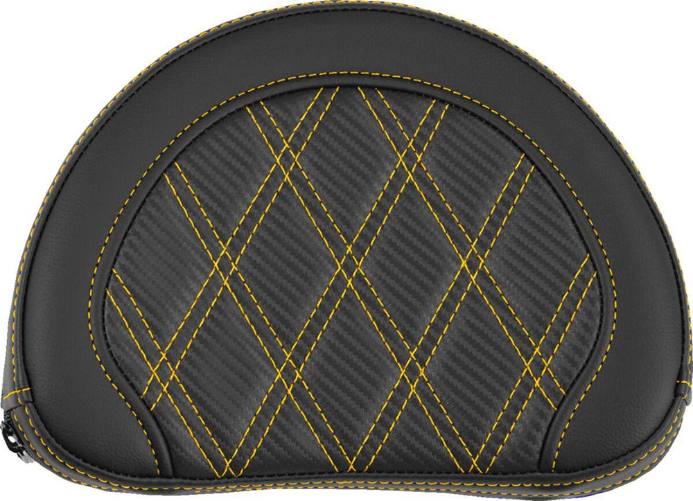 Saddlemen Contoured Cruiser Motorcycle Seat Sissy Bar Pad 20,5 cm (8") x 25,5 cm (10") - Black/Gold
