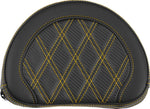 Saddlemen Contoured Cruiser Motorcycle Seat Sissy Bar Pad 20,5 cm (8") x 25,5 cm (10") - Black/Gold