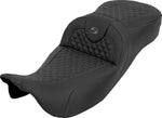 Saddlemen Extended Reach RoadSofa Seat For Harley Davidson FLH 1868 ABS 2021 Dragon Stitch - Black/Grey
