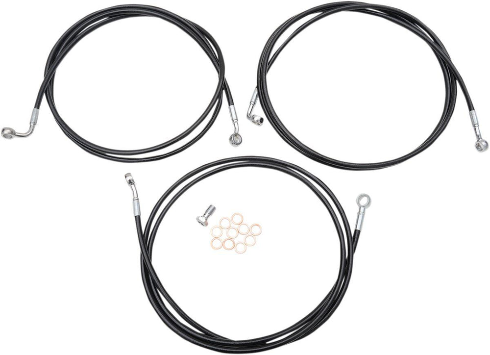LA Choppers Braided Brake Hose Kit For Harley Davidson FLD 1690 ABS 2014 Front 18" - 20" - Black