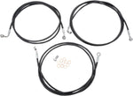 LA Choppers Braided Brake Hose Kit For Harley Davidson FLD 1690 ABS 2014 Front 18" - 20" - Black