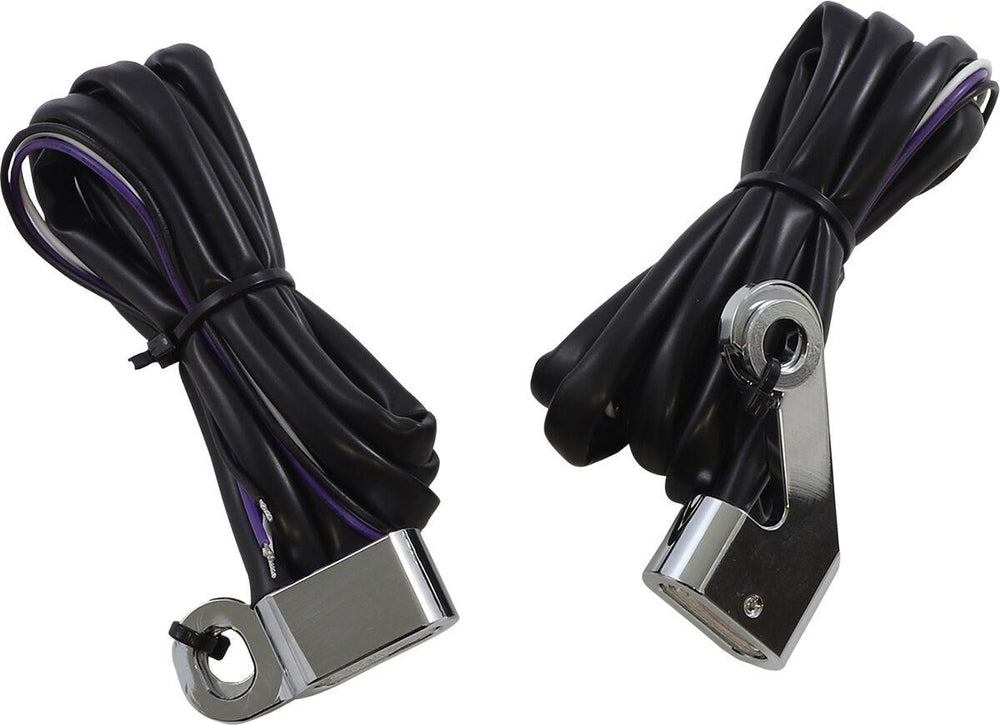 Drag Specialties LED Handlebar Marker Lights For Harley Davidson FLHR 1584 - Chrome Clear