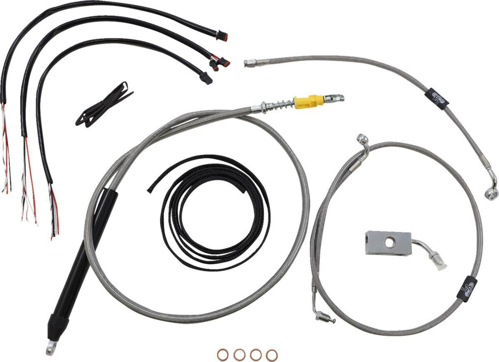 LA Choppers Handlebar Cable/Brake Hose Kit For Harley Davidson FLDE 1750 ABS 2018-2020 45.5 cm - 51 cm (18" - 20") Quick Connect - Clear-Coated