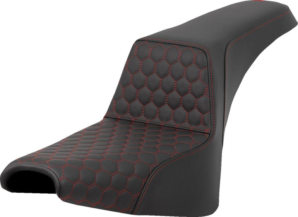Saddlemen Honeycomb Step Up Seat For Harley Davidson FXBB 1750 2018-2020 - Black/Red