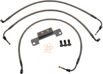 LA Choppers Midnight Braided Brake Hose Kit For Harley Davidson FLHR 1690 2014-2015 12" - 14" - Black/Midnight