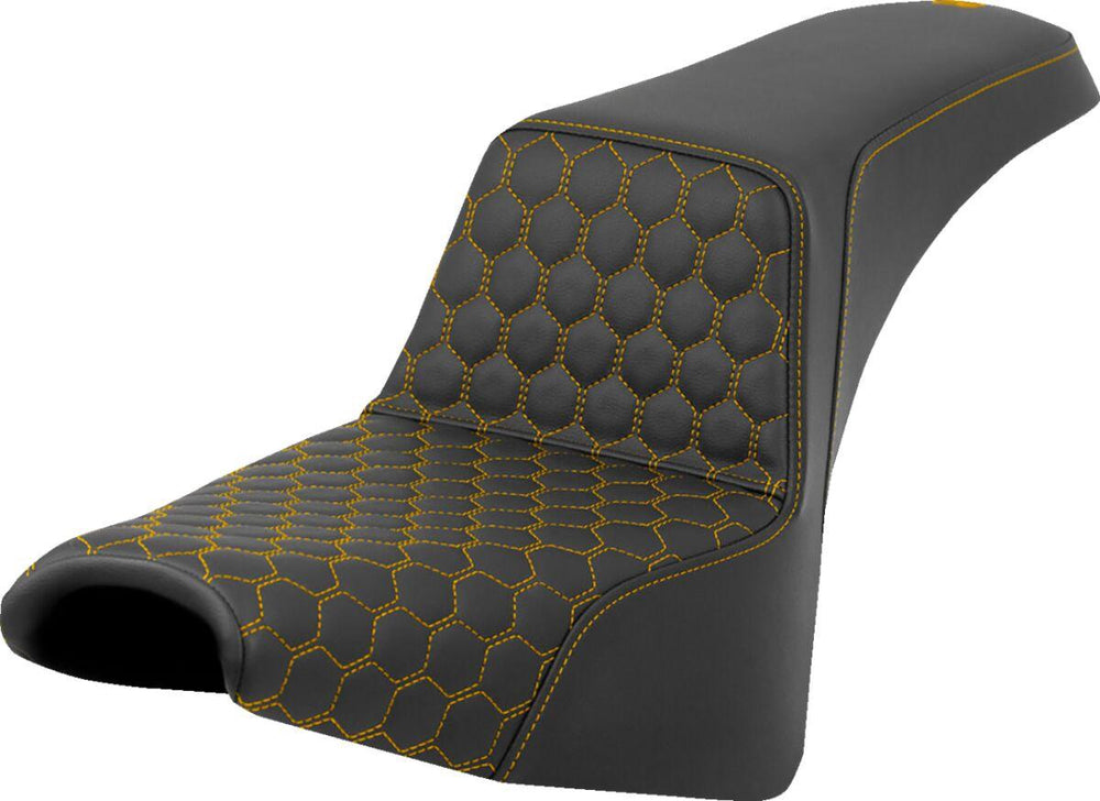 Saddlemen Honeycomb Step Up Seat For Harley Davidson FXBB 1750 2018-2020 - Black/Gold
