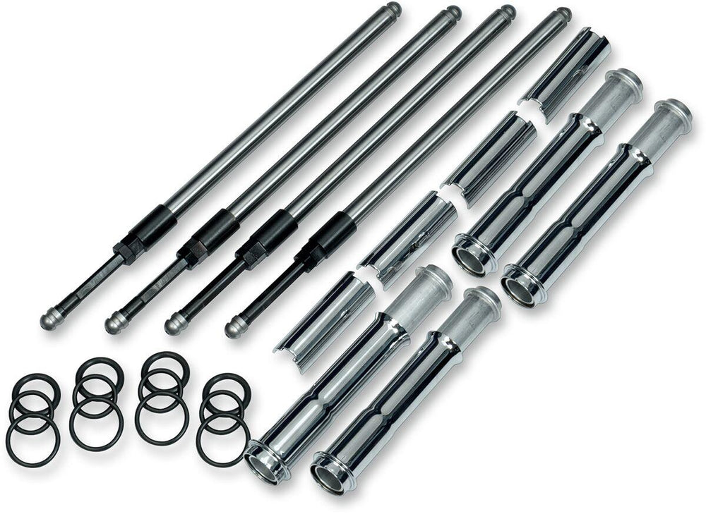 S&S Cycle Quickee Pushrod Kit with  Covers For Harley Davidson FLDE 1750 2018-2020 - Chrome
