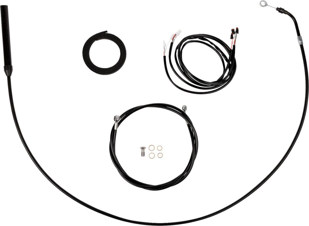 LA Choppers Complete Plug-and-Play Alternate Length Cable Kit For Harley Davidson FLH 1868 ABS 2021 45.5 cm - 51 cm (18" - 20") - Black/Clear-Coated