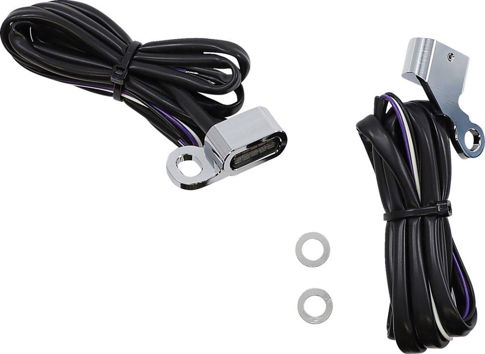 Drag Specialties LED Handlebar Marker Lights For Harley Davidson FLD 1690 2012-2013 Chrome Smoke