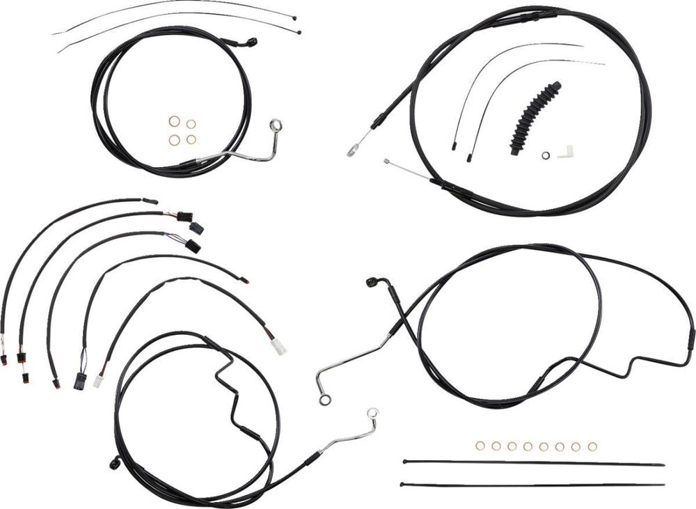 Magnum Shielding XR Handlebar Cable Install Kit For Harley Davidson FLHRXS 1868 2021-2024 38 - 43cm (15" - 17") - Black